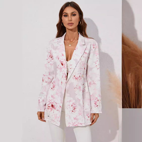 Fall And Winter Lapels Small Suit Mid-length Long Sleeve Jacket